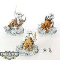 Space Wolves - 3 x Thunderwolf Cavalry - teilweise bemalt