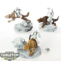 Space Wolves - 3 x Thunderwolf Cavalry - teilweise bemalt