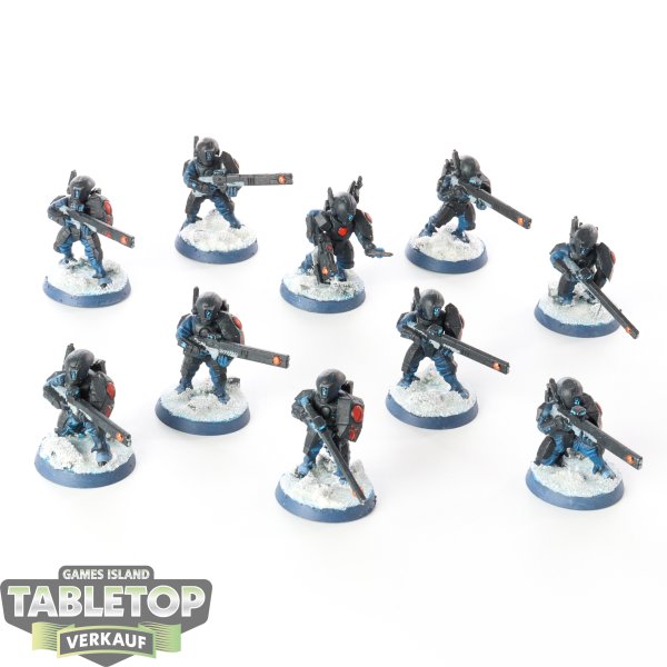 Tau Empire - 10 x Fire Warriors Strike Team - bemalt