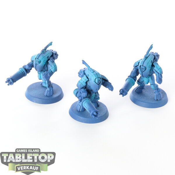 Tau Empire - 3 x Stealth Battlesuits - teilweise bemalt
