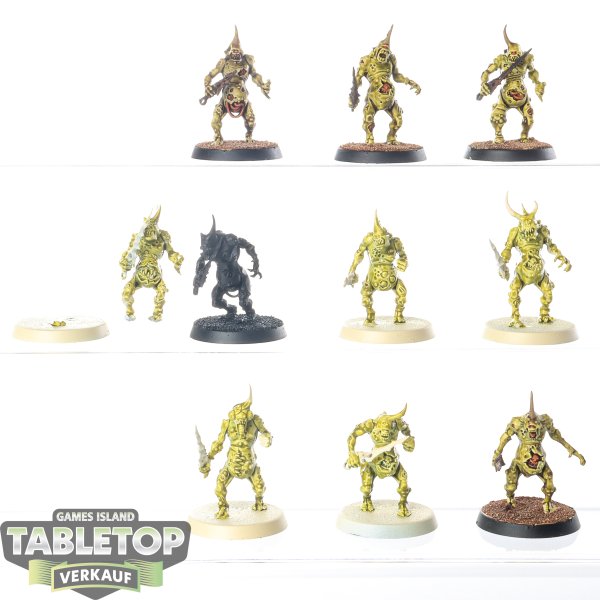 Maggotkin of Nurgle - 10 x Plaguebearers of Nurgle - bemalt