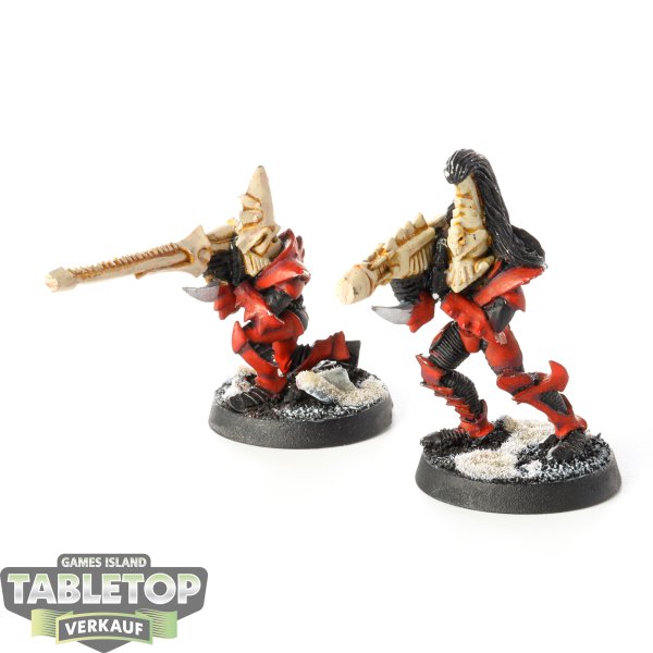 Drukhari - 2x Warriors with Dark Lances - bemalt