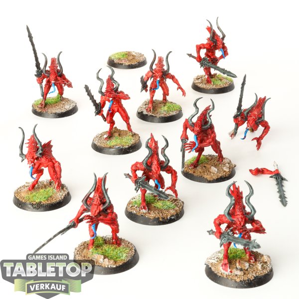 Blades of Khorne - 10 x Daemons Of Khorne Bloodletters - bemalt