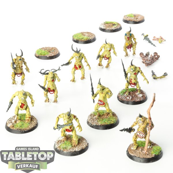 Maggotkin of Nurgle - 10 x Plaguebearers of Nurgle - bemalt