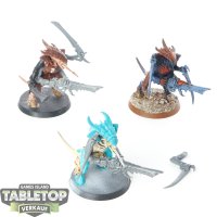 Tyraniden - 3 x Tyranid Warriors - teilweise bemalt