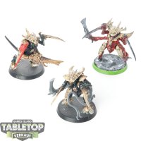 Tyraniden - 3 x Tyranid Warriors - teilweise bemalt