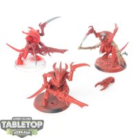 Tyraniden - 3 x Tyranid Warriors - teilweise bemalt