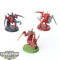 Tyraniden - 3 x Tyranid Warriors - teilweise bemalt