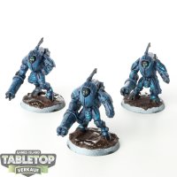 Tau Empire - 3 x Stealth Battlesuits - bemalt