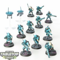 Tau Empire - 11x Fire Warriors Strike Team - bemalt