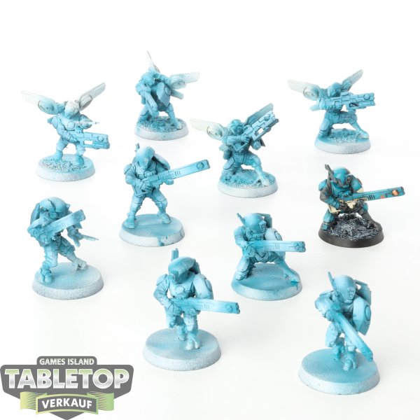 Tau Empire - 10x Fire Warriors Strike Team - teilweise bemalt