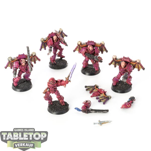 Chaos Space Marines - 5 x Chaos Space Marines Raptors klassisch (3te Edition) - teilweise bemalt