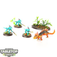 Seraphon - 4 Salamander Hunting Pack - bemalt