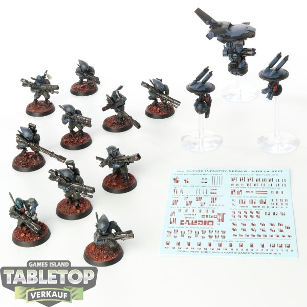 Tau Empire - 10x Pathfinder Team - bemalt