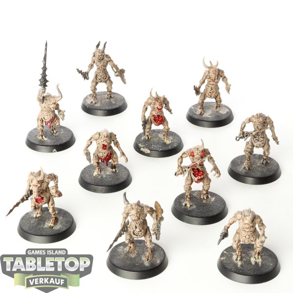 Maggotkin of Nurgle - 10 x Plaguebearers of Nurgle - bemalt