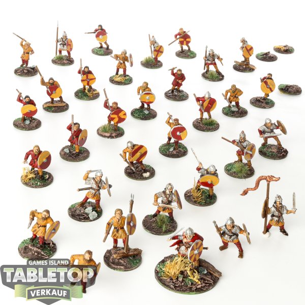 SAGA Tabletop - 32 x Starter Army - Anglo-Saxon 4pt Warband - bemalt