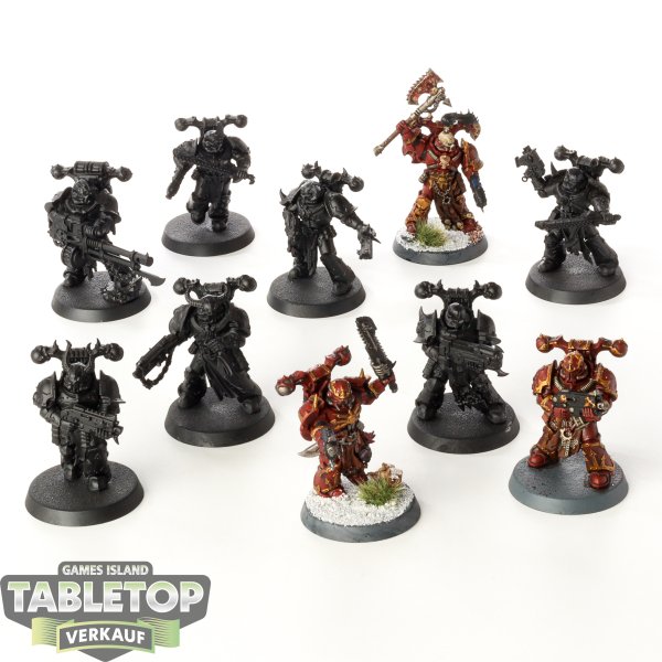 Chaos Space Marines - 10 Chaos Space Marines - teilweise bemalt