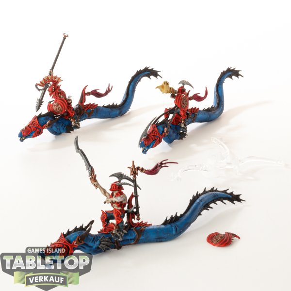 Idoneth Deepkin - 3 x Akhelian Morrsarr Guard - bemalt