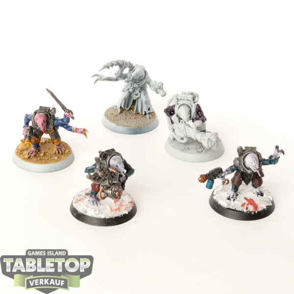 Genestealer Cults - 5 x Acolyte Hybrids - teilweise bemalt