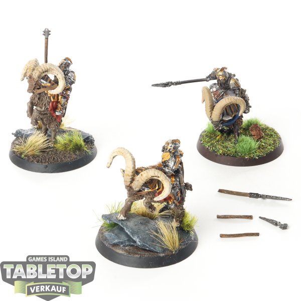 Der Hobbit Figuren - Gut - 3x Iron Hills Goat Riders - bemalt