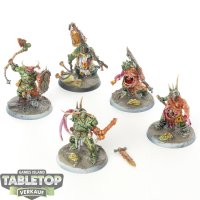 Maggotkin of Nurgle - 5x Putrid Blightkings - bemalt