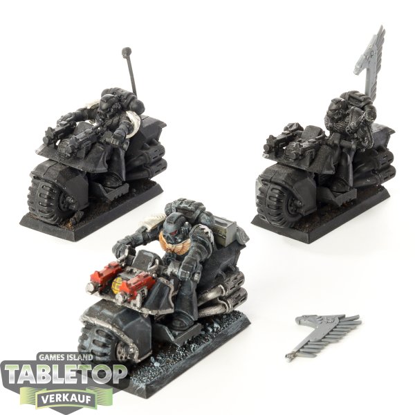 Dark Angels - 3x Ravenwing Bike Squadron klassisch - teilweise bemalt