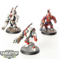 Tau Empire - 3x Stealth Battlesuits - bemalt