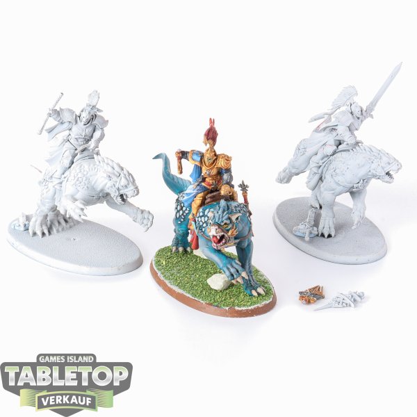 Stormcast Eternals - 3x Evocators on Celestial Dracolines - teilweise bemalt