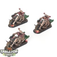 Chaos Space Marines - 3x Chaos Bikers - bemalt