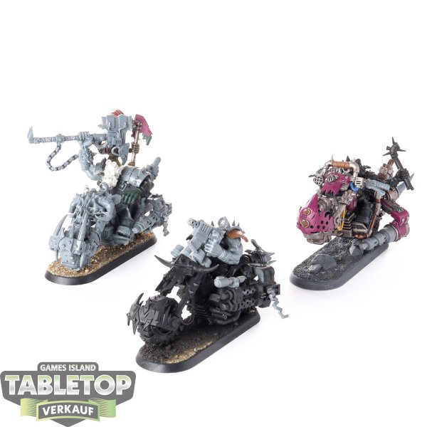 Orks - 3 Warbiker - teilweise bemalt