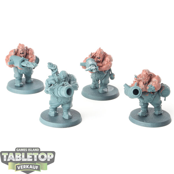 Ogor Mawtribes - 4 x Leadbelchers - teilweise bemalt