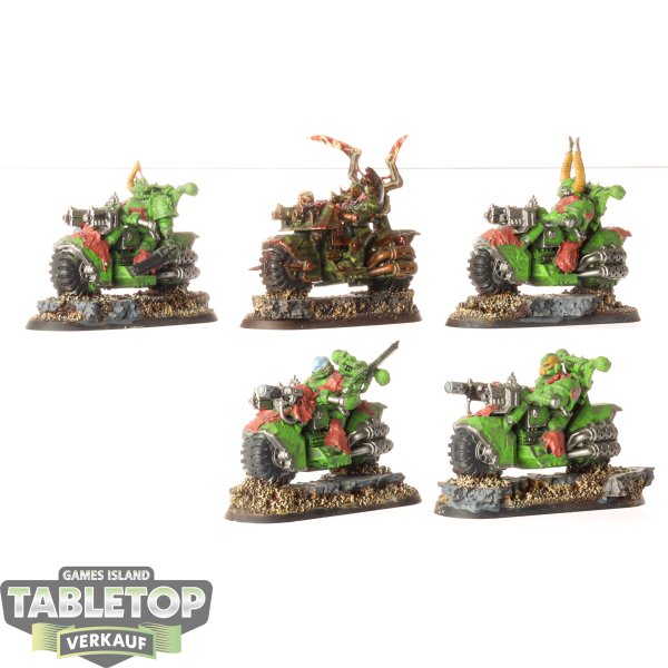 Chaos Space Marines - 5x Chaos Bikers - teilweise bemalt