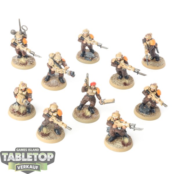 Astra Militarum - 10 x Cadian Shock Troops klassisch - bemalt