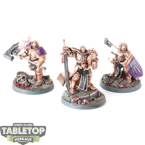 Warhammer Underworlds - 3x Steelhearts Champions - Stormcast Eternals - teilweise bemalt