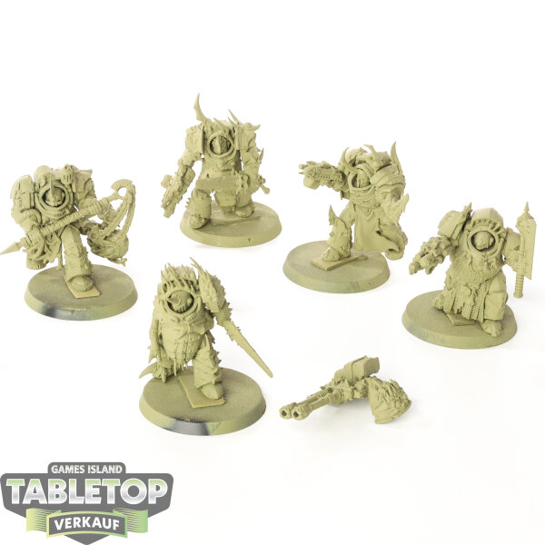 Death Guard - 5x Blightlord Terminators - grundiert