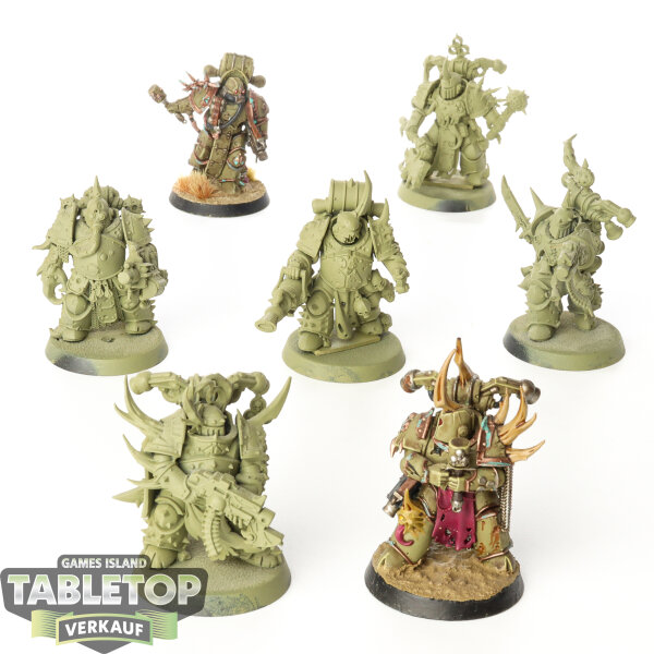 Death Guard - 7x Plague Marines - teilweise bemalt