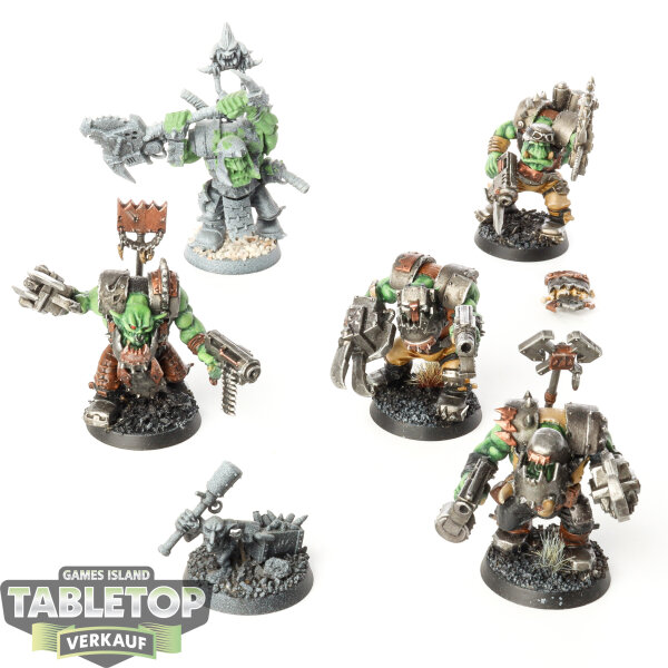 Orks - 5x Ork Nobz - teilweise bemalt