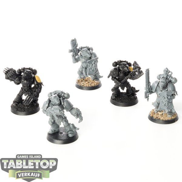 Space Wolves - 5x Wolf Guard - teilweise bemalt