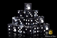 Baron of Dice - White Handprint 16mm Square Corner Dice (25)