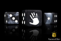 Baron of Dice - White Handprint 16mm Square Corner Dice (25)
