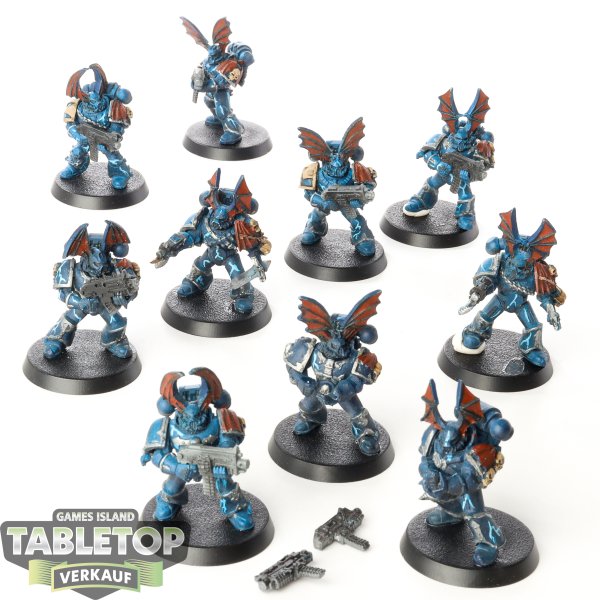 Chaos Space Marines - 1ox Chaos Space Marines (Night Lords) - bemalt