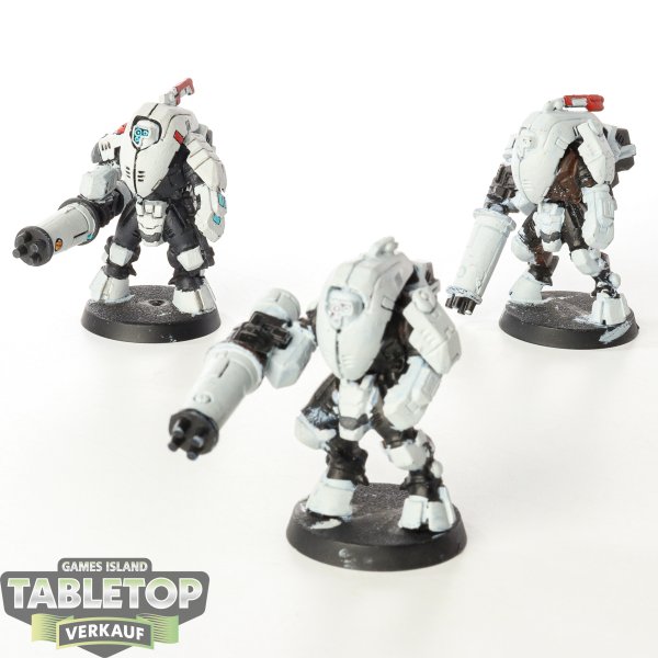 Tau Empire - 3x Stealth Battlesuits - bemalt