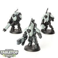 Tau Empire - 3x Stealth Battlesuits - teilweise bemalt