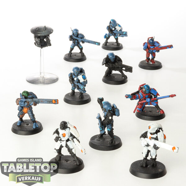 Tau Empire - 10x Fire Warriors Strike Team - teilweise bemalt