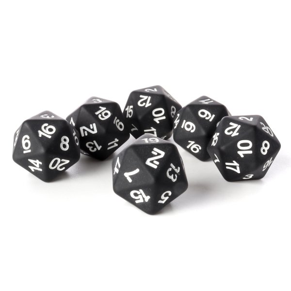 Baron of Dice - Infinity: N4 Black w/ White - Official Dice Set (6 Dices)