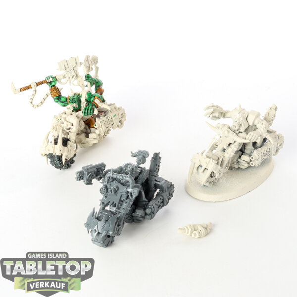 Orks - 3x Ork Warbiker Mob - teilweise bemalt