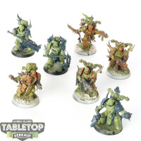 Death Guard - 7 Plague Marines - teilweise bemalt