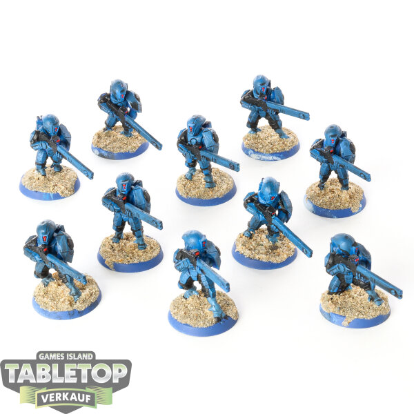 Tau Empire - 10 Fire Warriors Strike Team - bemalt