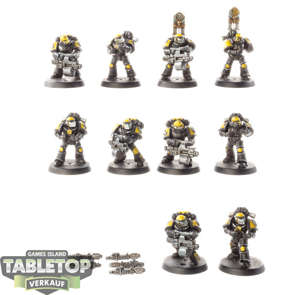 Horus Heresy - 10 Imperial Fists Legion Tactical Marines mit Spezialwaffen - bemalt