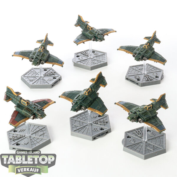 Aeronautica Imperialis - 6x Thunderbolt Fighter Squadron - bemalt